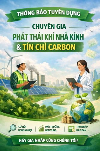 THÔNG BÁO TUYỂN DỤNG: Chuyên gia Phát thải Khí nhà kính & Tín chỉ Carbon