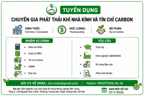 Tuyển dụng chuyên gia khí nhà kính